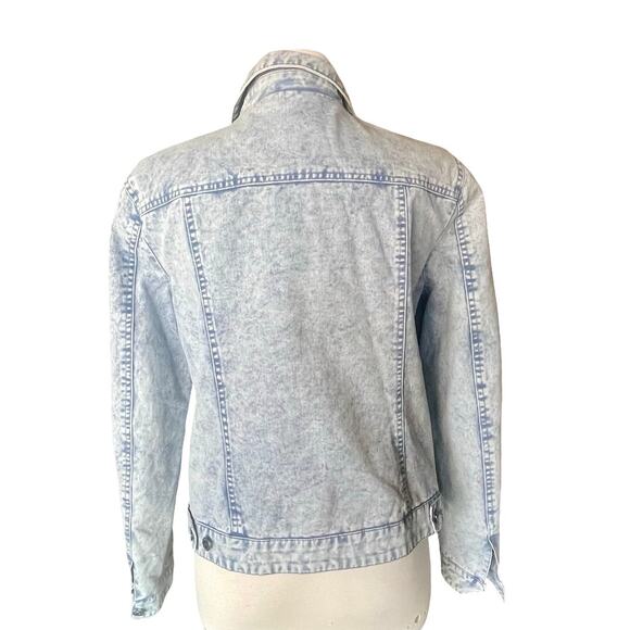 Levi’s Acid Wash Denim Jacket Full Zip + Button Closure Adjustable Waist, Size L - Picture 3 of 8